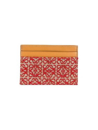 Anagram Calf Skin Card Wallet Red - LOEWE - BALAAN 1