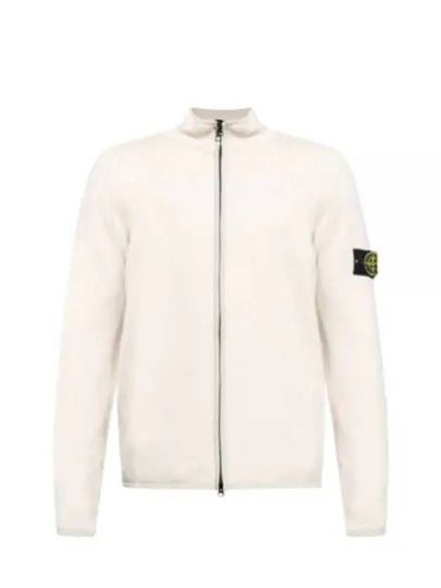 Compass Patch High Neck Stretch Wool Zip Up Cardigan Plaster - STONE ISLAND - BALAAN 2