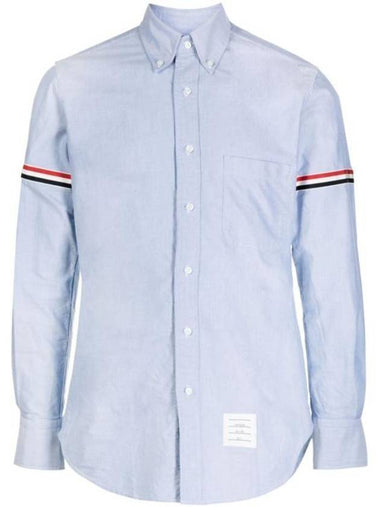 Armband Oxford Long Sleeve Shirt Light Blue - THOM BROWNE - BALAAN 1