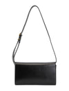 Logo Print Leather Shoulder Bag Black - JIL SANDER - BALAAN 4