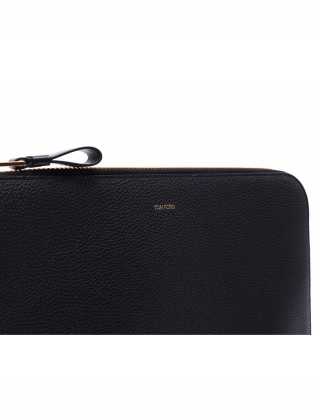 Berkeley Logo Leather Clutch Bag Black - TOM FORD - BALAAN 6