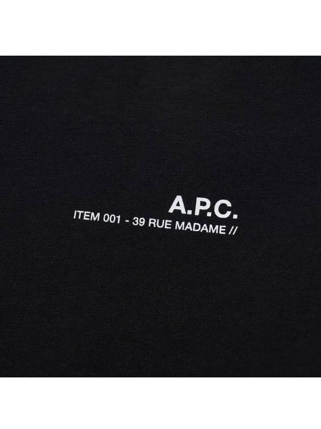 Men's Item Logo Cotton Short Sleeve T-Shirt Black - A.P.C. - BALAAN 4