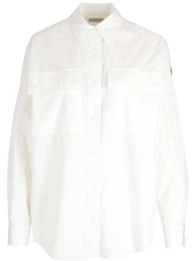 Poplin Cotton Shirt White - MONCLER - BALAAN 1