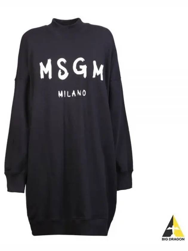 logo print short dress black - MSGM - BALAAN 2
