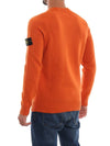 Cotton Badge Crew Neck Knit Top Orange - STONE ISLAND - BALAAN 3