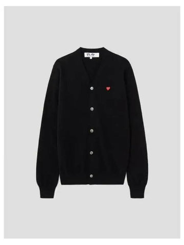 Men s Small Red Heart Wappen Spring Fall Cardigan Black Domestic Product GM0022072673392 - COMME DES GARCONS PLAY - BALAAN 1