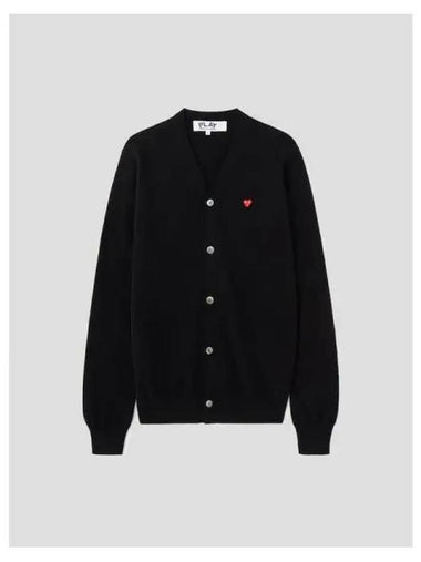 Men s Small Red Heart Waffen Spring Fall Cardigan Black Domestic Product GM0022072673392 - COMME DES GARCONS PLAY - BALAAN 1