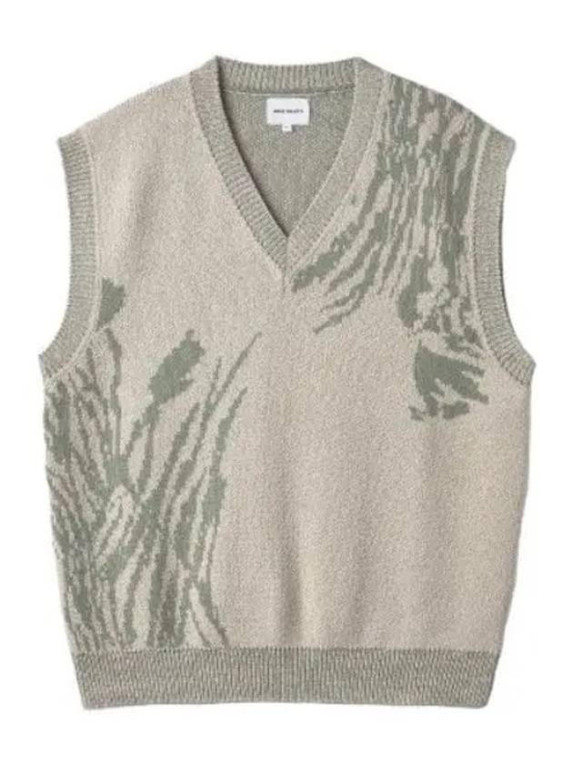 Melvin jacquard knit vest light khaki - NORSE PROJECTS - BALAAN 1