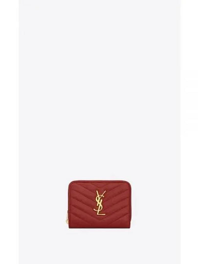 Cassandra Quilting Around Half Wallet Red - SAINT LAURENT - BALAAN 2