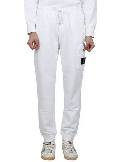 Cotton Fleece Cargo Truck Pants White - STONE ISLAND - BALAAN 2