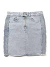 Women's Vabelia Denim H-Line Skirt Light Blue - ISABEL MARANT - BALAAN 2