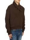 Men's Shawl Collar Cotton Sweatshirt Brown - SAINT LAURENT - BALAAN 4