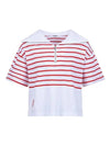 Big collar striped t-shirt MW3ME103RED - P_LABEL - BALAAN 8