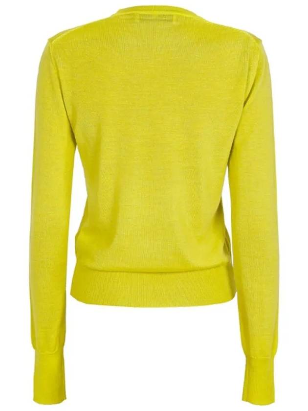 Women's Bea Jumper Embroidered Logo Knit Top Yellow - VIVIENNE WESTWOOD - BALAAN 3