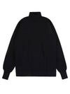 Signature Stitch Elbow Patch Wool Turtleneck Navy - MAISON MARGIELA - BALAAN 1