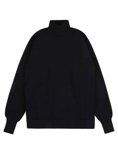 Signature Stitch Elbow Patch Wool Turtleneck Navy - MAISON MARGIELA - BALAAN 1