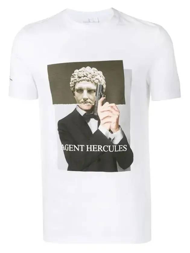 Agent Hercules Print Short Sleeve T-Shirt White - NEIL BARRETT - BALAAN 1