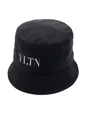 VLTN Logo Bucket Hat Black - VALENTINO - BALAAN 1