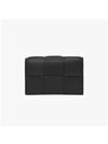 Women's Intrecciato Cassette Card Wallet Black - BOTTEGA VENETA - BALAAN 5