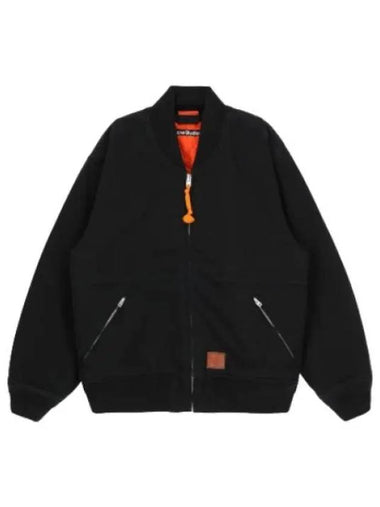 Cotton Bomber Jacket Black Jumper - ACNE STUDIOS - BALAAN 1