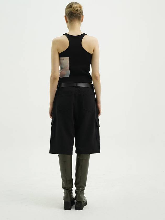 Cargo Bermuda Crop Pants Black - TUDE - BALAAN 4