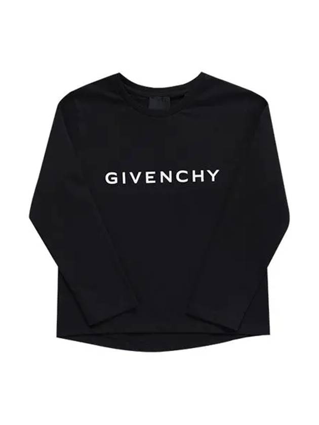 H15330 09B Archetype Logo Print Junior Long Sleeve T shirt - GIVENCHY - BALAAN 1