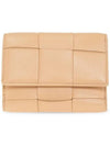 Intrecciato Tri-Fold Zip Half Wallet Almond - BOTTEGA VENETA - BALAAN 1