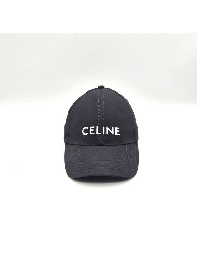 Embroidered Logo Cotton Ball Cap Black - CELINE - BALAAN 7