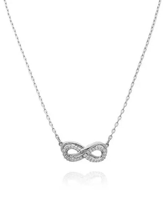 Hyperbola Infinity Rhodium Necklace Silver - SWAROVSKI - BALAAN 2