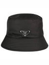 Triangle Logo Re-nylon Bucket Hat Black - PRADA - BALAAN 2