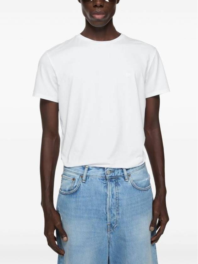 Regular Fit Cotton Short Sleeve T-Shirt White - ACNE STUDIOS - BALAAN 5