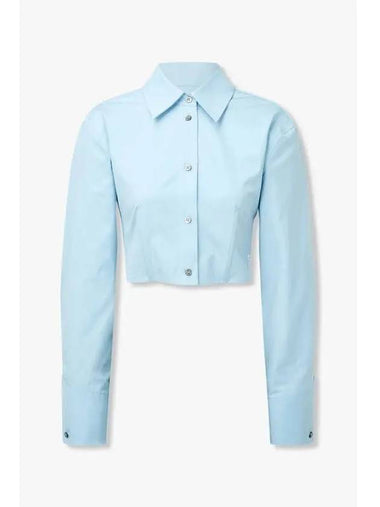 Branding label cropped shirt sky blue - ALEXANDER WANG - BALAAN 1