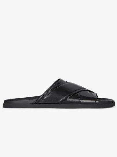 G Plage Leather Flat Sandals Slippers Black - GIVENCHY - BALAAN 2