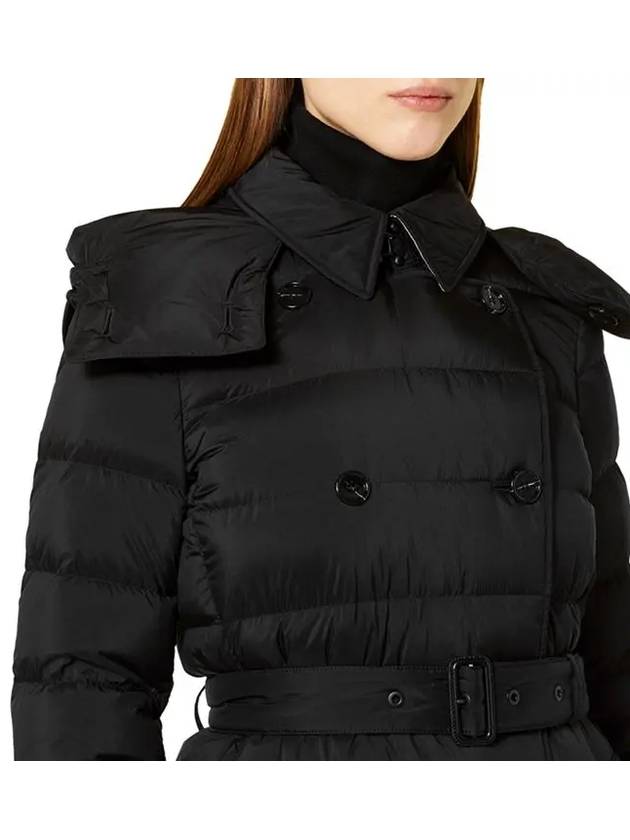 Women's Detachable Belted Long Padding Black - BURBERRY - BALAAN 6