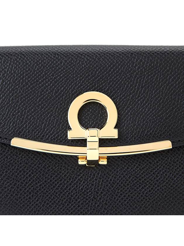 Gancini Leather Half Wallet Black - SALVATORE FERRAGAMO - BALAAN 8