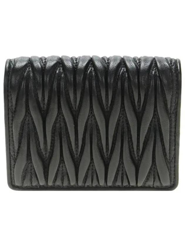 Matelasse Leather Half Wallet Black - MIU MIU - BALAAN 4