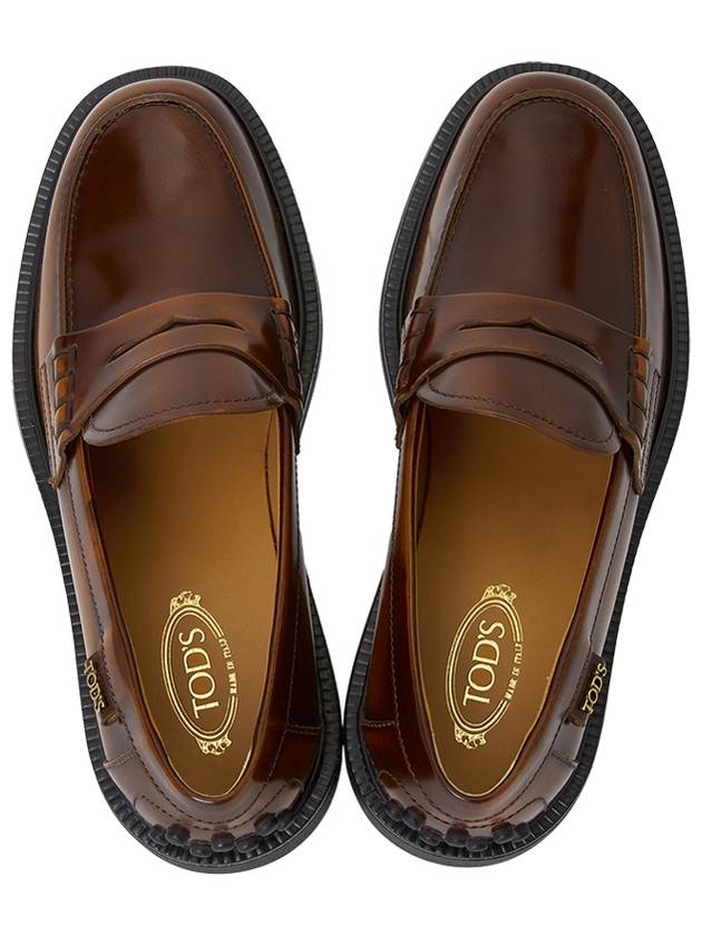 Logo Detail Leather Loafer Brown - TOD'S - BALAAN 3