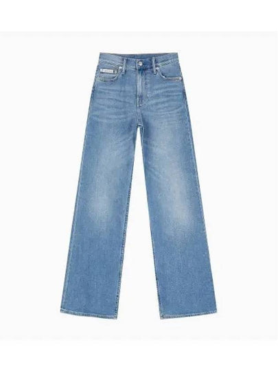 High Rise Wide Jeans Mid Blue - CALVIN KLEIN - BALAAN 2