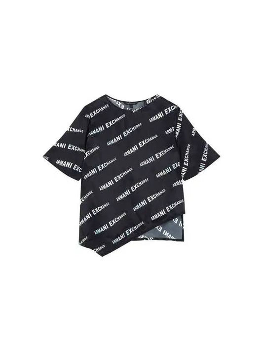 Women s Hologram Logo Pattern Blouse Black 271586 - ARMANI EXCHANGE - BALAAN 1