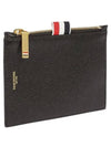 Pebble Grain Three Stripe Tab Small Coin Wallet Black - THOM BROWNE - BALAAN 4