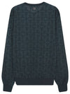 Jacquard Gancini Knit Top Blue - SALVATORE FERRAGAMO - BALAAN 3