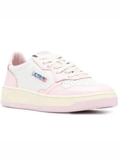 Men's Medalist Leather Low Top Sneakers Pink - AUTRY - BALAAN 2