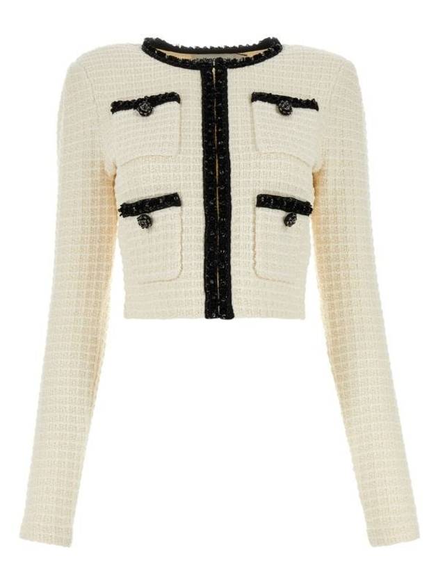 24 CREAM TEXTURED KNIT CARDIGAN RS24133JC texture - SELF PORTRAIT - BALAAN 2