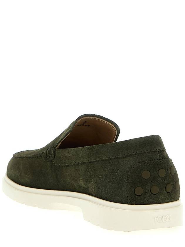 Suede Slipper Loafers Green - TOD'S - BALAAN 4