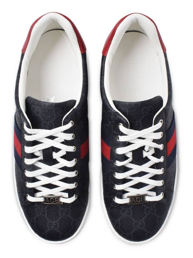 Ace Web GG Supreme Canvas Low Top Sneakers Black - GUCCI - BALAAN 3