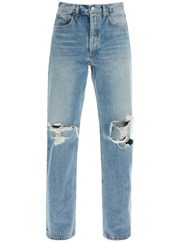 relaxed straight fit kelly used effect jeans - AGOLDE - BALAAN 1