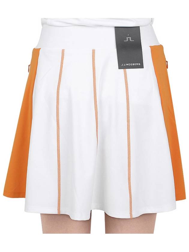 Women's Jolie Striped Golf Skirt White - J.LINDEBERG - BALAAN 10