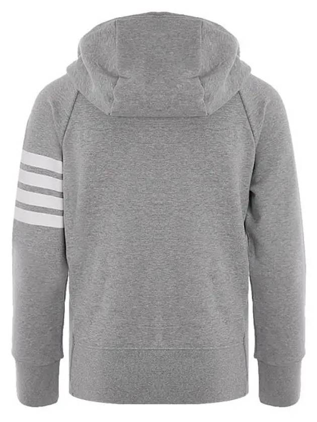 Engineered 4 Bar Diagonal Zip Up Hoodie Light Grey - THOM BROWNE - BALAAN 3