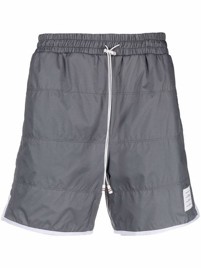 Ripstop Jersey Lining Track Shorts Grey - THOM BROWNE - BALAAN 2