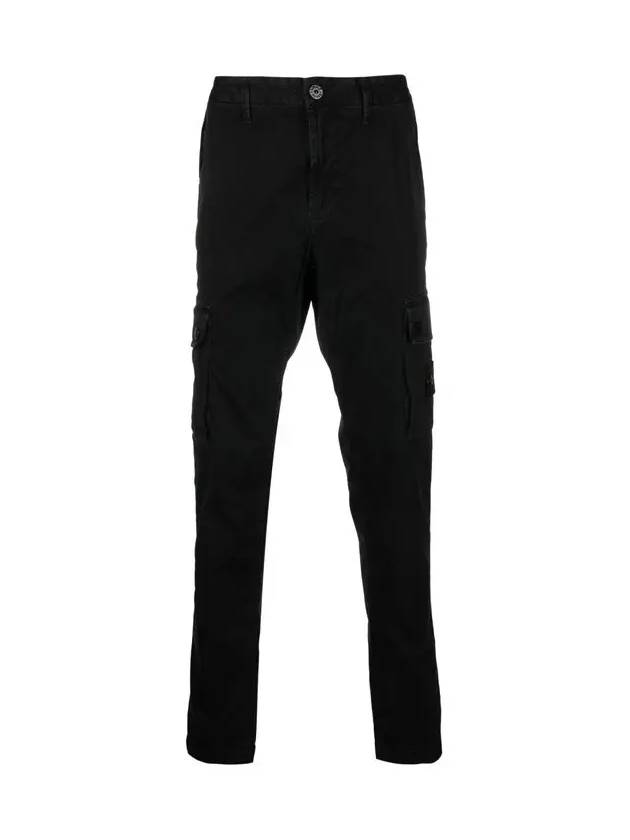 Wappen Patch Slim Fit Straight Pants Black - STONE ISLAND - BALAAN 2